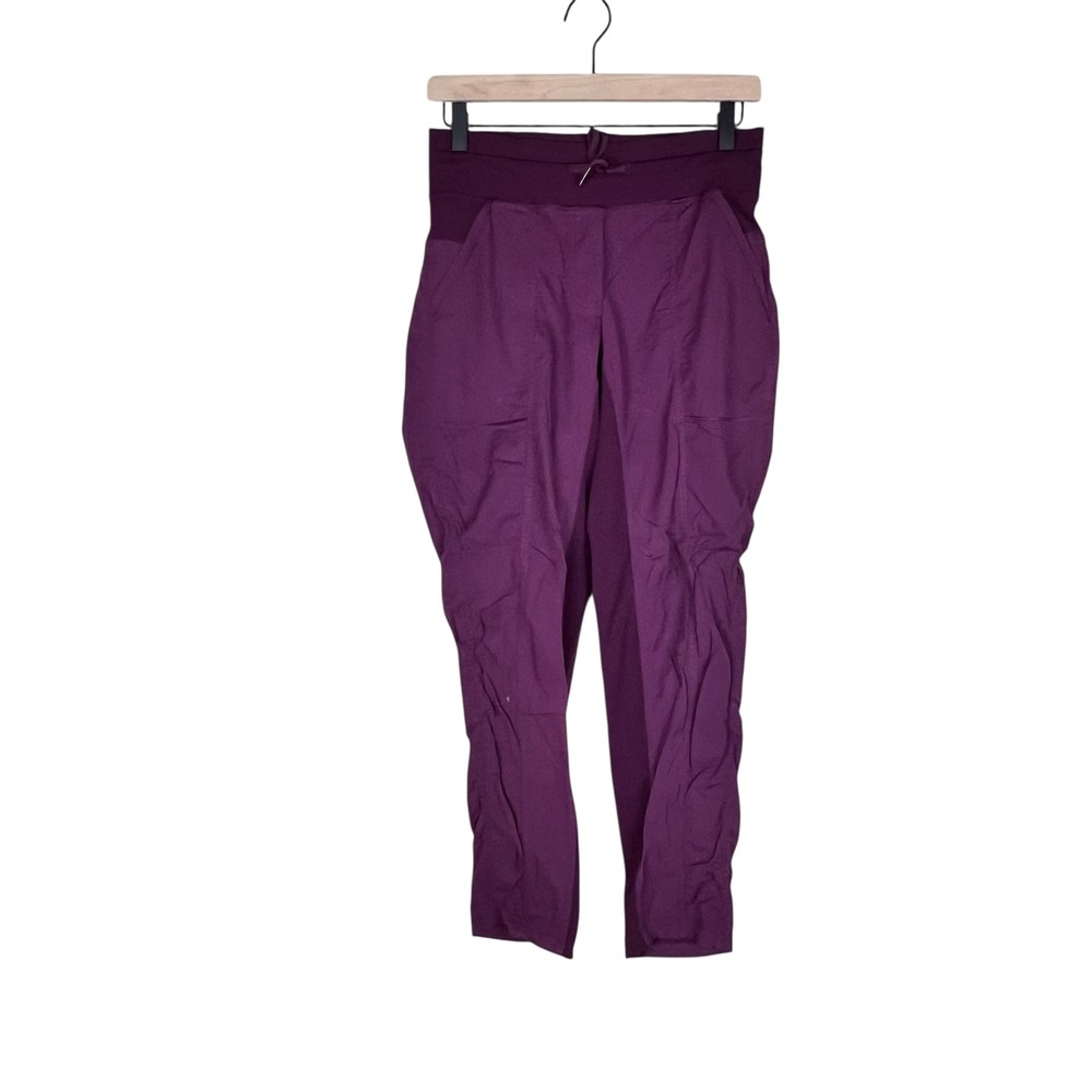 Lululemon Beyond the Studio Crop Purple Jogger Pants High Rise Drawstring 25"